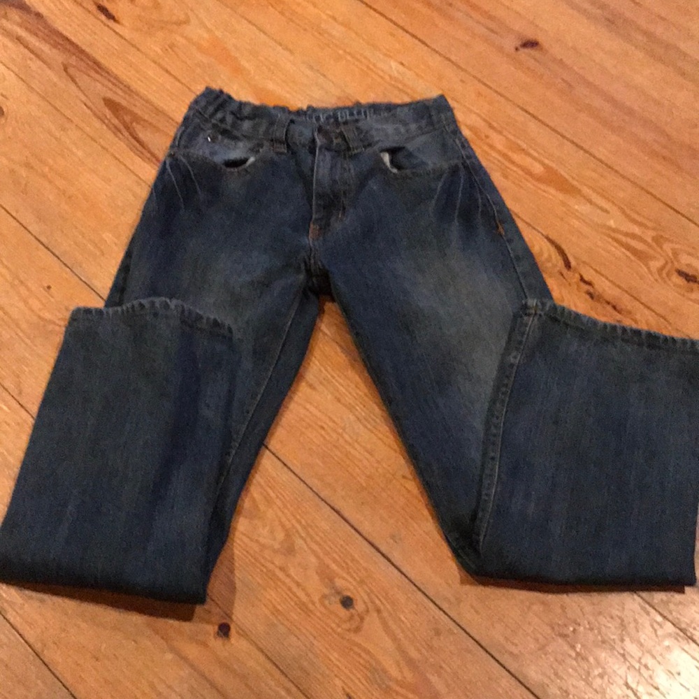 Rustic blues boot cut jeans